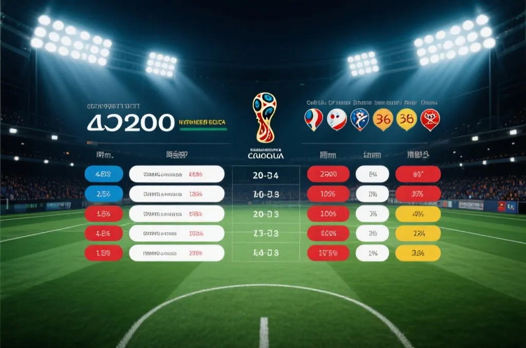 2026世界杯小组积分榜与比赛数据分析示意图